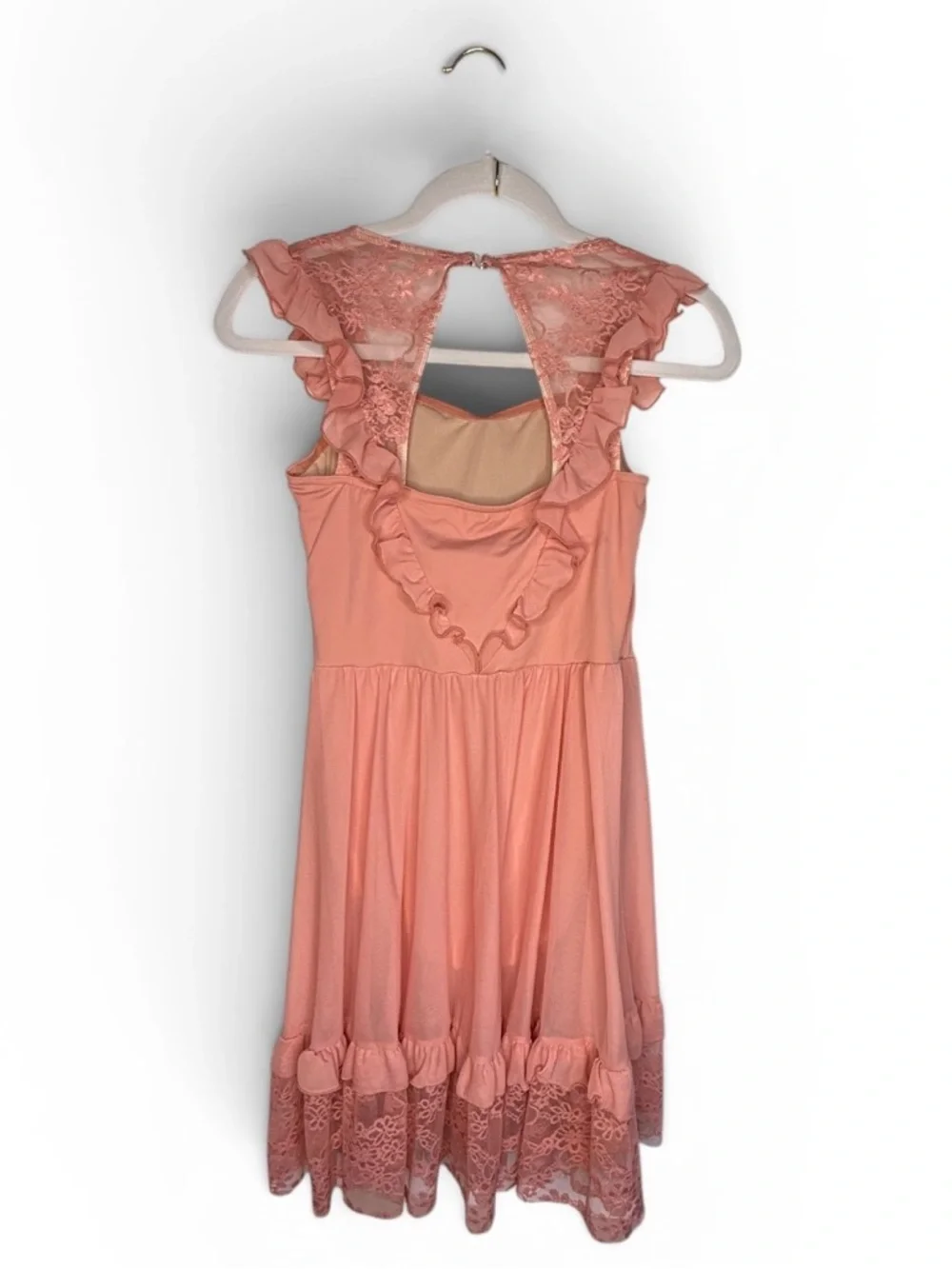 Weissman Style 15819 “You Raise Me Up” Blush Pink Lace Dance Dress Size XL Child
